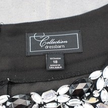 Dressbarn Collection Dress Womens 18 Black Lightweight Sleeveless Flower Beaded - £23.67 GBP