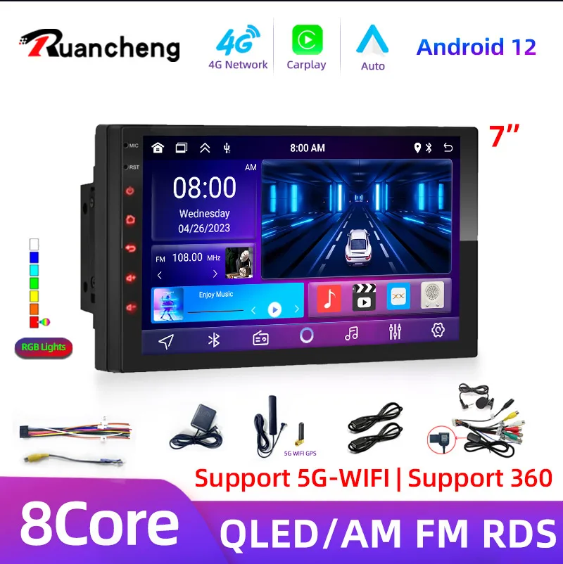 2 din Android 11 Car Radio Multimedia Player Universal 7&quot; Carplay Stereo... - £41.23 GBP+