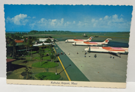 Kahului Maui Airport Hawaiian Airlines Planes on Tarmac 1970s Vtg Postcard - £23.74 GBP