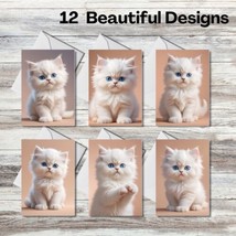 For Cat Lovers - Set of 12 Cards with envelopes - Blank Note Cards - Set#06 - £9.78 GBP