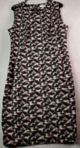 Calvin Klein Sheath Dress Women Size 14 Black Sleeveless Round Neck Back Zip EUC - £19.05 GBP