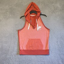 Nike Sweatshirt Womens Large Orange Sleeveless Pull Over Hoodie Front Po... - $12.62