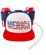 USA Hat Merica 4th of July All American Costume Drink Holder with Straw ... - $353.77 MXN