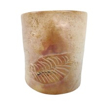 Vintage Etched Carved Soapstone Folk Art Canister Vase Candle Holder Pla... - £26.63 GBP