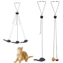 Mice Toys for Indoor Cats-2 Pk Hanging Door Cat Toys Interactive Cat Exe... - £19.41 GBP