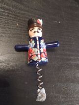 VINTAGE WOODEN PEOPLE BOTTLE OPENER CORK - $15.74