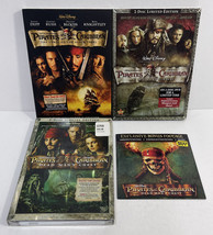 Lot of 4 Pirates of the Caribbean: 3 Movies + Bonus DVD, Dead Man&#39;s Ches... - £9.40 GBP