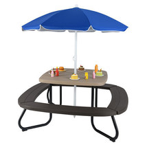 Toddler Outdoor Activity Table with Adjustable and Collapsible Umbrella-... - $262.49