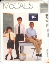 Mc Calls 8419 Boys French Toast School Uniform Pants Shirt Sewing Pattern Uncut - £8.64 GBP