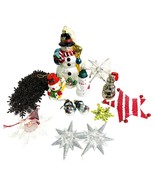 28 Christmas Ornaments Snow Theme &amp; Bells Snowman Snowflakes Stars 28 pc... - £14.78 GBP