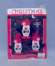 Hobby Lobby 3 Christmas Penguins Craft Ornament Kit 6147 2013 - £6.25 GBP