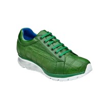 Belvedere Magnus Sneaker Shoes Ostrich Patchwork Emerald E21 - £303.89 GBP