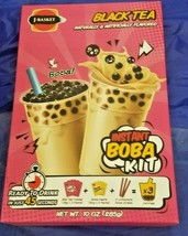 2 Pack Instant Boba Black Tea Kit Ready To Drink Delicious And Natural - £26.11 GBP
