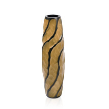 Locally Slanting 14-inch Mango Wood Concaving Vase - £18.94 GBP