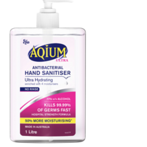 Aqium Ultra Anti-bacterial Hand Sanitiser in a 1 Litre Pump - $85.38