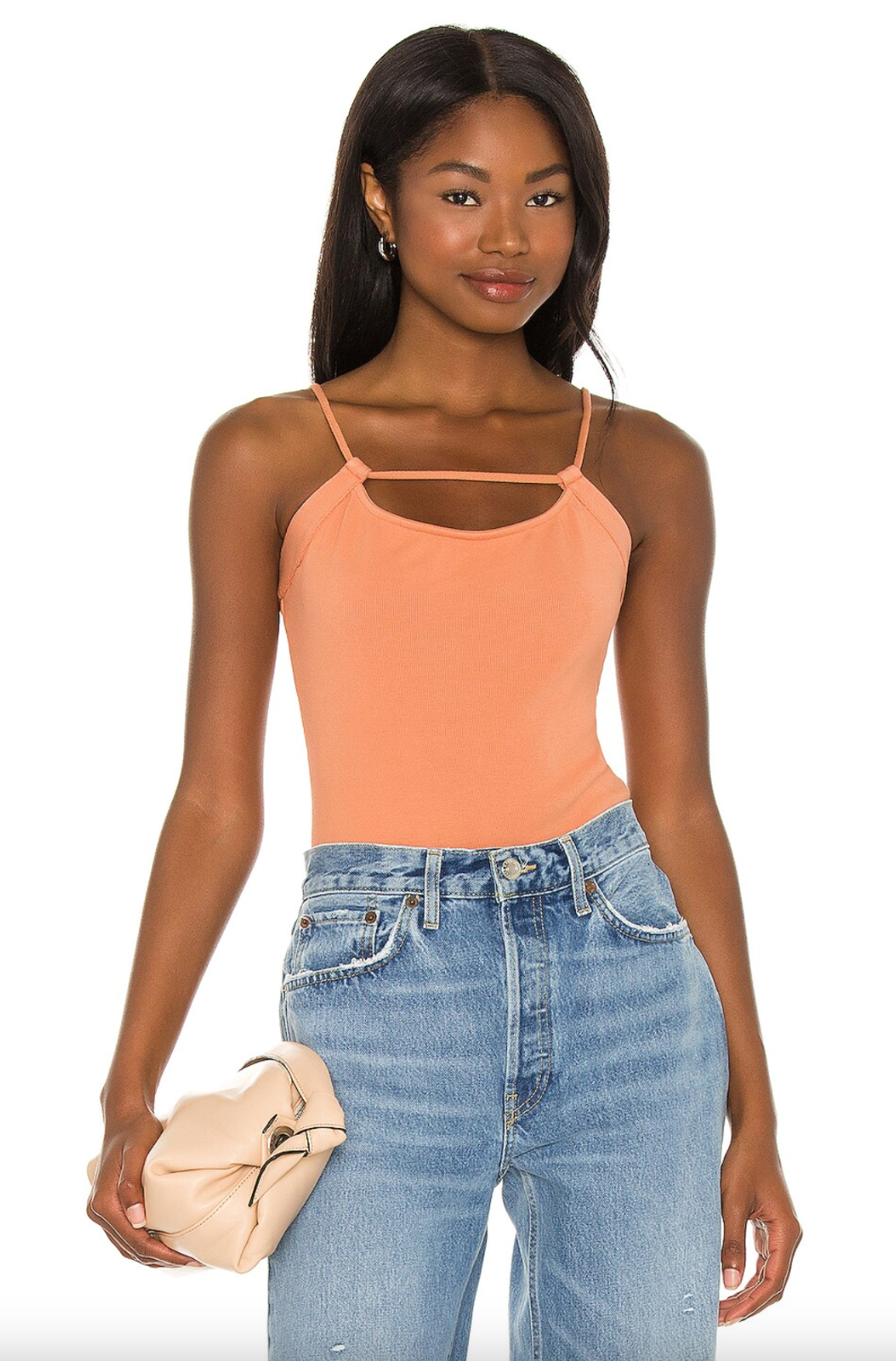 LOVERS &amp; FRIENDS TERRACOTTA CUT OUT DETAIL JOHNSON BODYSUIT (L) NWT $108 - $54.00