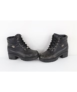 Vtg Harley Davidson Womens 7.5 Distressed Leather Chunky Platform Heeled... - $177.45 CAD