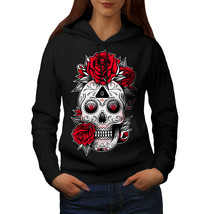 Sugar Skull Head Sweatshirt Hoody Roses Face Women Hoodie - £17.57 GBP