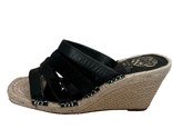 VINCE CAMUTO Womens Black Molisana Wedge Slip On Leather Espadrille Shoe... - £23.57 GBP