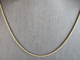 Womens Vintage Estate 10K Yellow Gold Rope Necklace 1.1g E7478 - £103.60 GBP