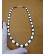 (v461-114) 22&quot; white Mother of Pearl + purple Amethyst gemstone beaded N... - £45.57 GBP