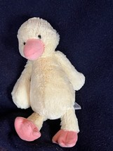 Gently Used JellyCat Super Soft Plush Yellow &amp; Orange Floppy Easter Duck Stuffed - £9.74 GBP