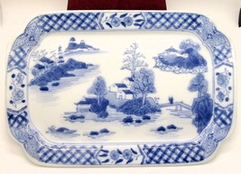 Antique Chinoiserie &quot;Blue Willow&quot; Valet Vanity Tray   - £46.69 GBP