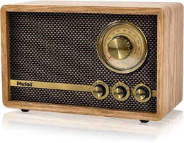 Vintage Bluetooth Speaker, Wood Retro Radio With Bluetooth For, Walnut/R... - $77.56