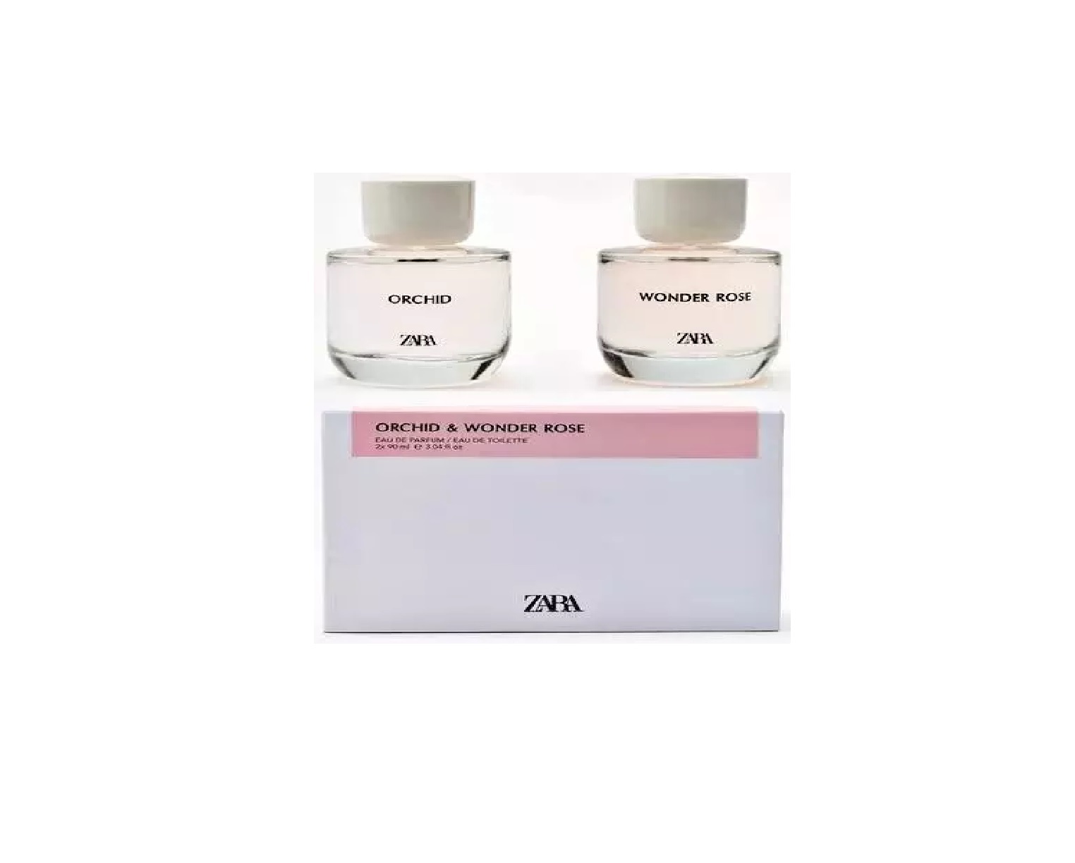 Zara Orchid & Wonder Rose 2 x 90ml Duo Set EDT Women Parfum Spray Fragrance New