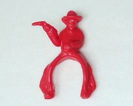 Mounted Cowboy with Pistol Red Figure Vintage 1950s Lido Archer Ajax Wes... - £7.62 GBP