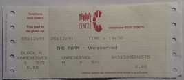 The Farm 1991 Original Vintage Ticket Stub Newport Centre Playing Sparta... - $132.49 MXN