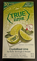 True Lime Crystallized Lime Packets Real Limes Sugar Free 50-CT SAME-DAY... - $9.89