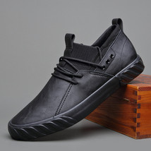 New Designer Men Leather Casual Shoes Spring Autumn Fashion Cool Lace-up Leisure - £42.56 GBP