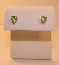 An item in the Jewelry & Watches category: Genuine 1 Ct Peridot 925 Sterling Silver w/ Platinum Stud Earrings Heart Cut