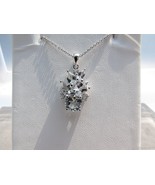 Natural 5ct White Topaz Flower 925 Sterling Silver Pendant on 18 Necklac... - $42.49