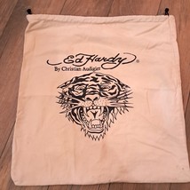 Ed Hardy Tiger Drawstring Bag Dust Cover pouch travel canvas tote cream ... - $7.00
