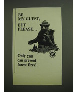 1968 U.S. Forest Service Advertisement - Smokey Bear - Be my guest, but ... - £14.55 GBP