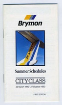 Brymon City Class Summer Schedules March - October 1990 Airlines - $11.88