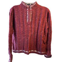 Woolrich VTG Women’s M Ruby Heather Long Sleeve 1/4 Zip Wool Ramie Blend... - $39.60