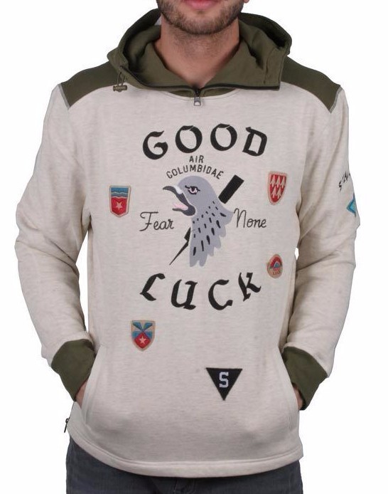 Staple Oatmeal Heather Delta Airforce Good Luck Hoodie NWT - $51.44