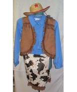 Cowgirl  Western Costume - shirt - vest - skirt - hat size 10-12 - $24.75