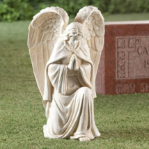 Praying Angel Memorial Garden Statue Kneeling Large Wings Yard Patio Dec... - $63.88