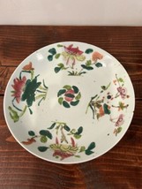 19th Century Antique Vintage Dish Chinese Plate Handpainted Floral Flowe... - $49.46