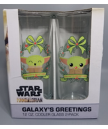 Disney Star Wars The Mandalorian Galaxy&#39;s Greetings 12 Oz Cooler Glass 2... - £15.75 GBP