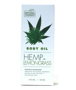 Natural Therapy Hemp &amp; Lemongrass Cooling &amp; Revitalizing Body Oil 4 Oz - £11.83 GBP