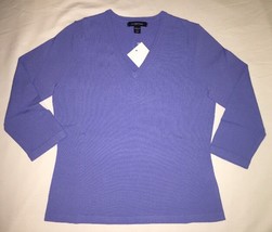 LANDS&#39; END V-neck SWEATER Size: XXSP (2 EXTRA SMALL Petite) New SHIP FREE - £46.28 GBP