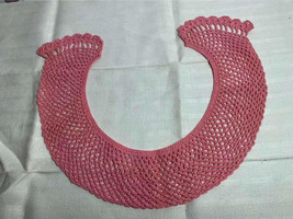 Vintage Handmade Pink Crocheted Collar - £11.99 GBP