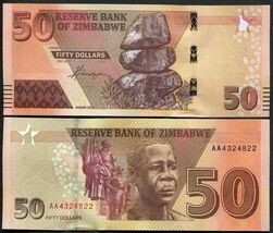 2020 Zimbabwe 50 Dollars Banknote UNC - $4.93 CAD