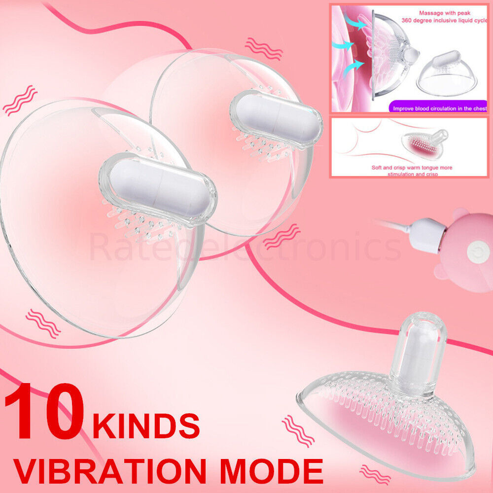 Electric Breast Suction Vibrator Enhancer Women Nipple Massager Adult Se... - $13.40