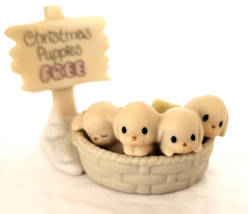 Precious Moments Sugar Town CHRISTMAS PUPPIES FREE Figure 528064 Retired... - £8.73 GBP